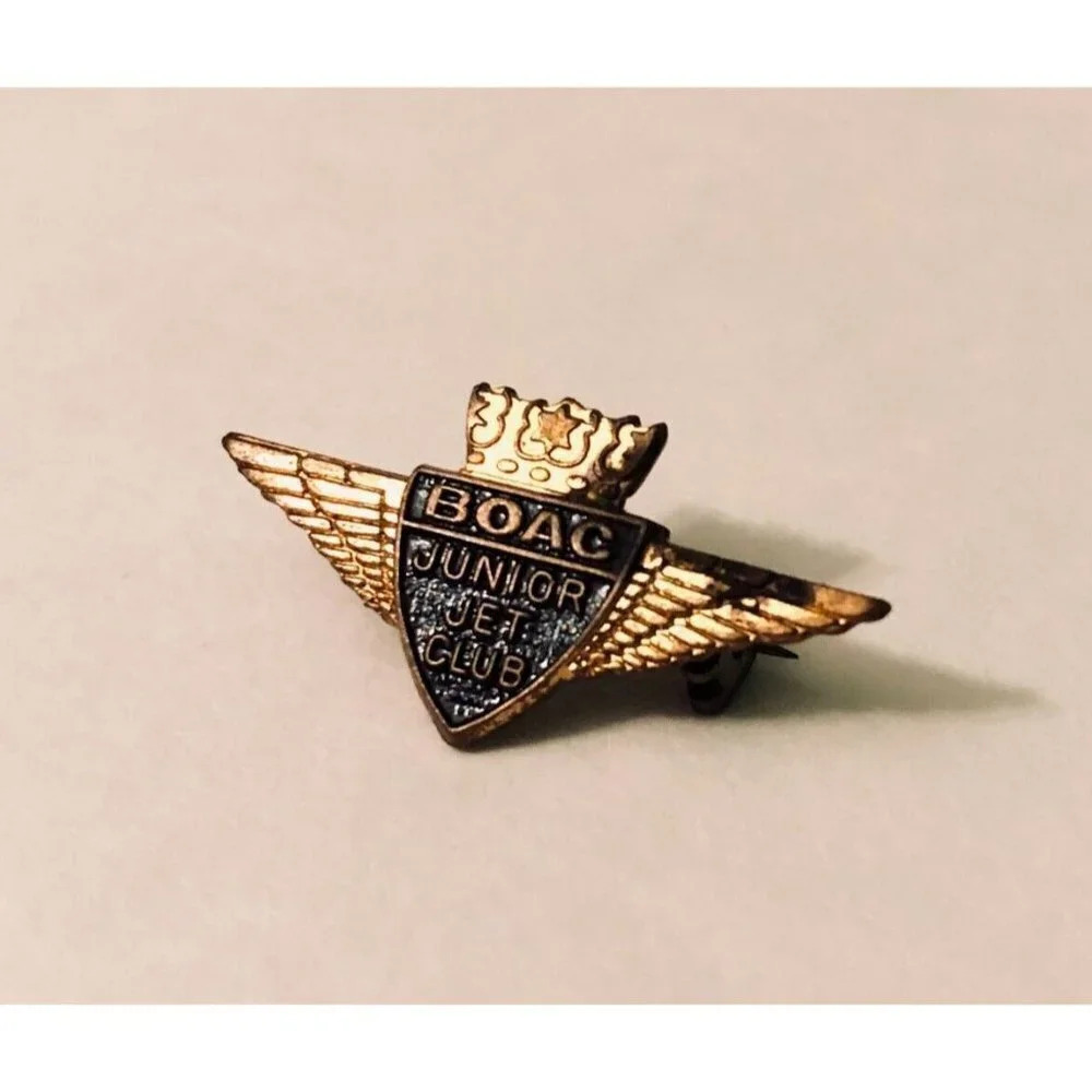 Vintage Boac Junior Jet Club Pin Wings Badge Made In England